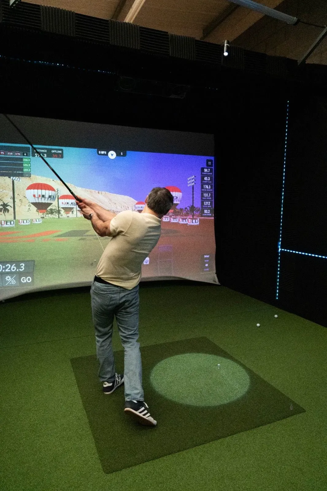 Inside the Virtual Fairways simulator venue in Darlington